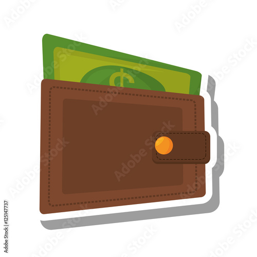 wallet with bills isolated icon vector illustration design