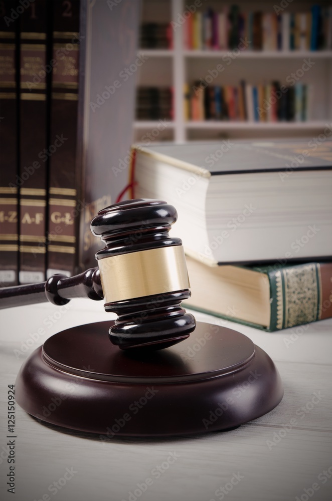 Justice and law symbol in library Justice and law symbol in library