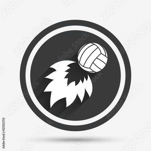 Volleyball fireball icon. Beach sport symbol.