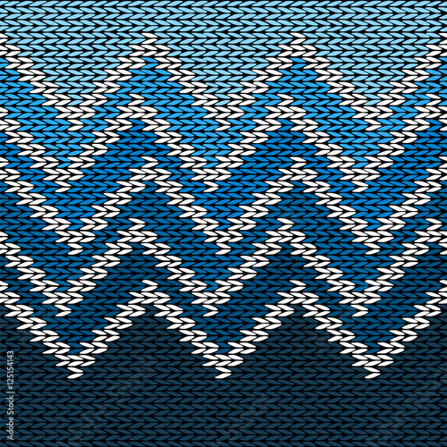 Seamless Knitted Stylized Geometric Pattern with Wave