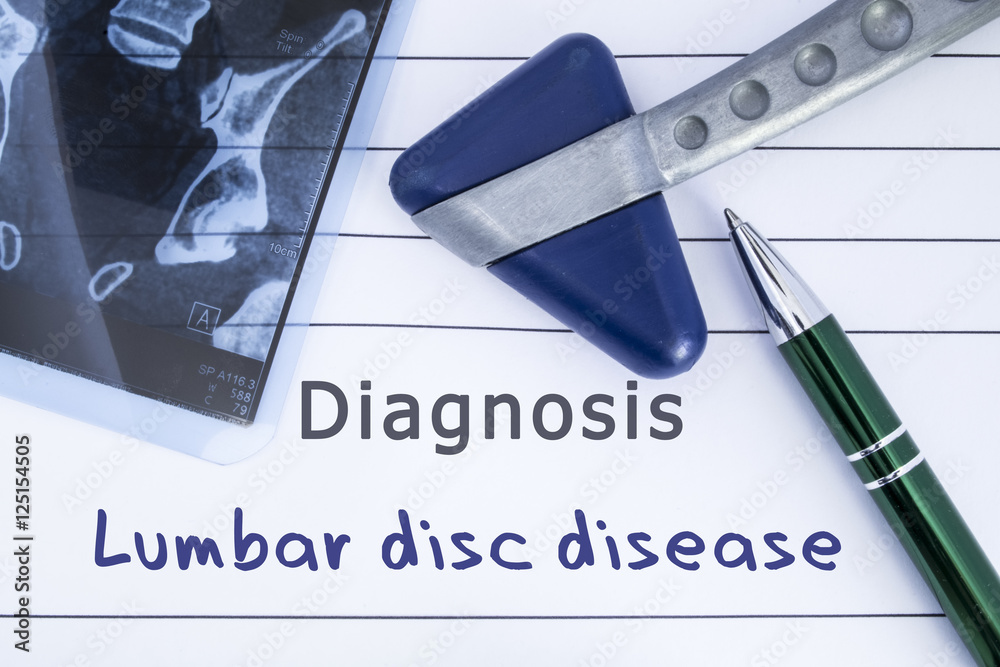 Fotka „Diagnosis of Lumbar disc disease. Medical health history written