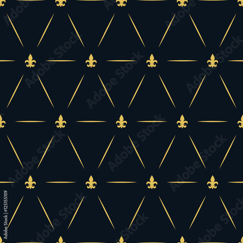 Luxury Royal Seamless Repeat Golden Pattern Wallpaper Lys Flower