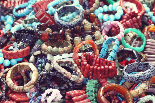 Pile of colorful bracelets, perfect horizontal background © BOOCYS