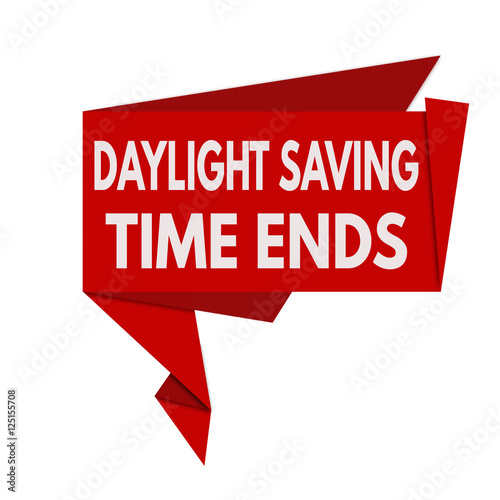 Daylight saving time ends origami speech bubble