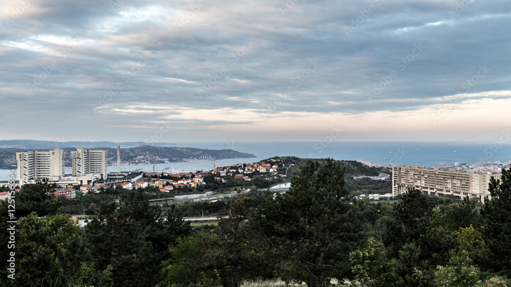 Sunrise in the bay of Trieste