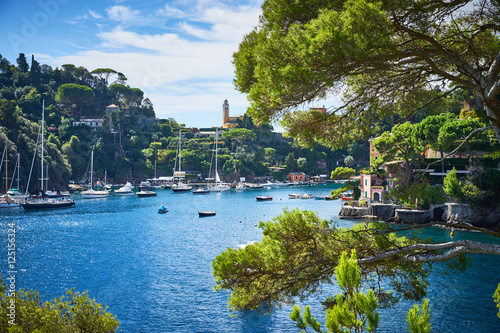 Historic harbor of "Portofino" / Beautiful italian town at sea 