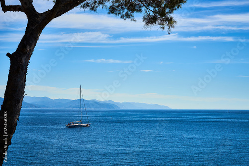 Beautiful bay of "Paraggi" / Beach next to Portofino in Italy 