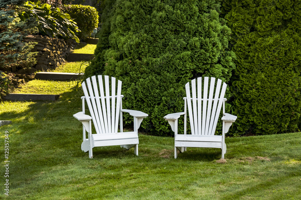 two adirondack chairs Stock Photo Adobe Stock