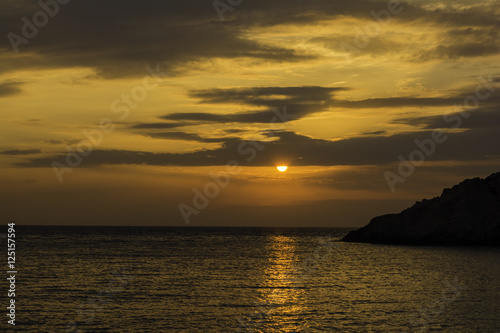 Sunset over Porto Katsiki beach - Lefkada island  Greece