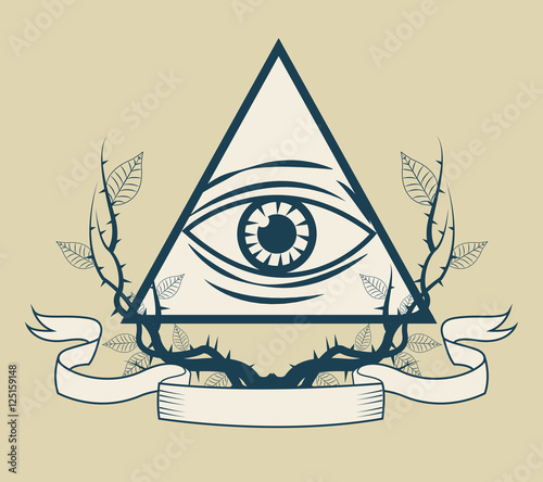 Eye of providence icon. Tattoo art urban style and culture theme. Vector illustration