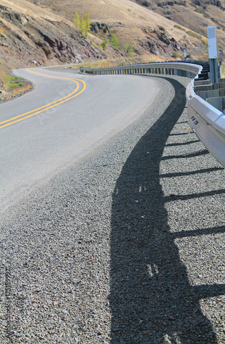Curving Mountain Road in eastern Oregon, USA