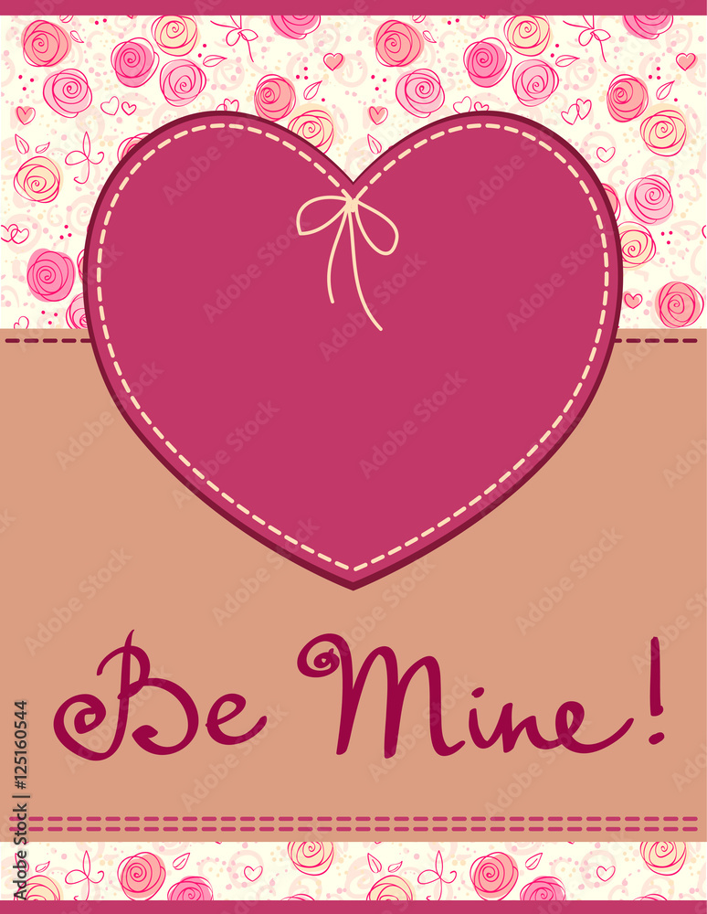 Valentine's day Card. Heart Shape Design