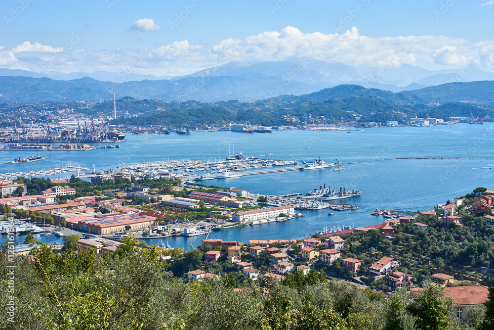 Panorama of La Spezzia in Italy / Beautiful cityscape in Liguria - Italy