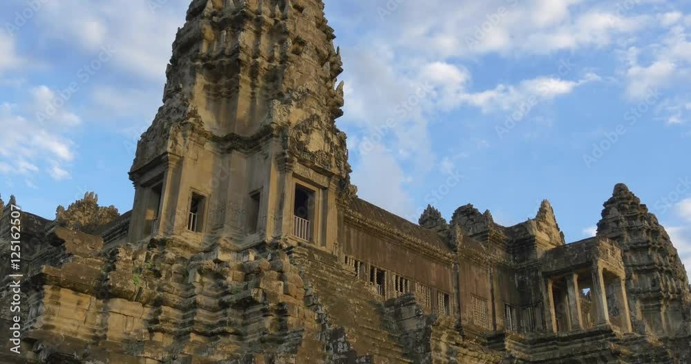 Tourist travel landmark of Angkor Wat Cambodia ancient civilization temple