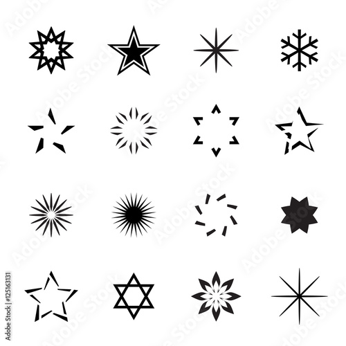 Set of Black Stars. Vector Illustration.