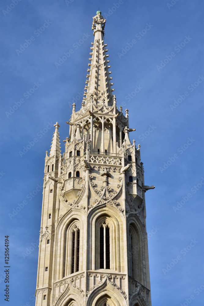 Matthias Church beautiful gothic spire in Budapest