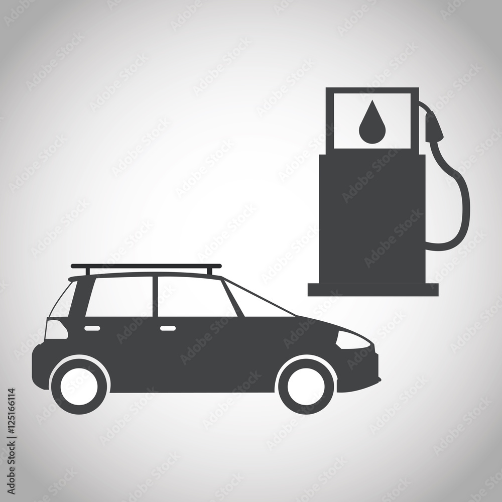 Car and gasoline icon. Ecology renewable innovation and alternative theme. Vector illustration