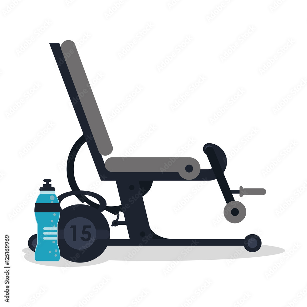 Machine and water bottle icon. Healthy lifestyle fitness and gym theme. Colorful design. Vector illustration Machine and water bottle icon. Healthy lifestyle fitness and gym theme. Colorful design. Vector illustration