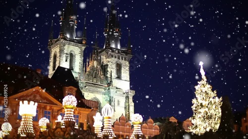 Christmas Night in the Prague Square