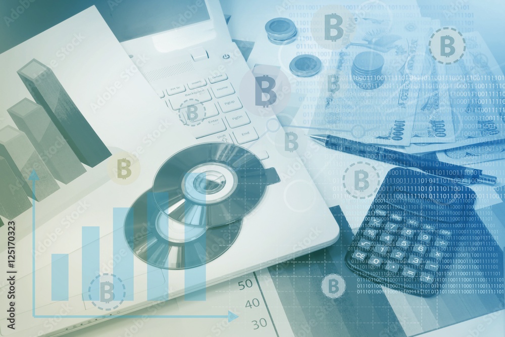 Fototapeta premium Bitcoin is a digital currency payment system ,FINTECH Concept
