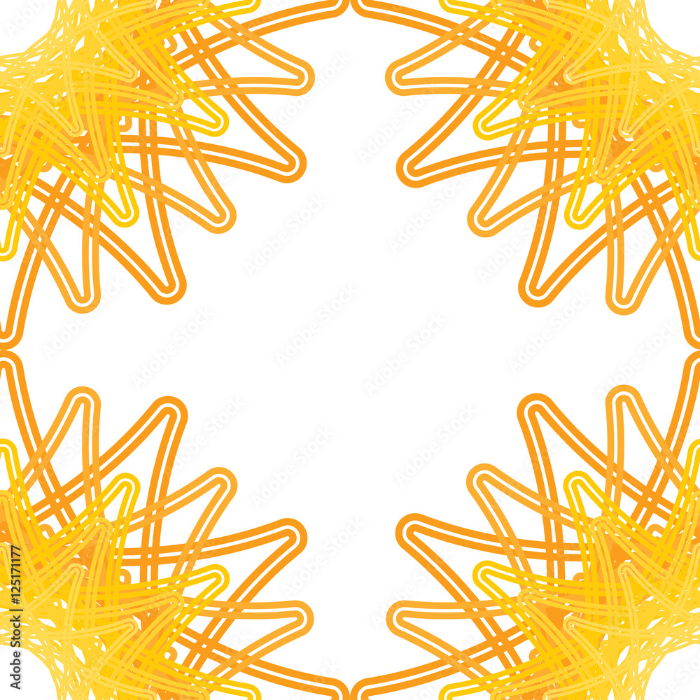 Cute sunny line border frame isolated on white (transparent) background. Space can be used for invitations, promotional poster or greeting cards text. Vector illustration eps Cute sunny line border frame isolated on white (transparent) background. Space can be used for invitations, promotional poster or greeting cards text. Vector illustration eps