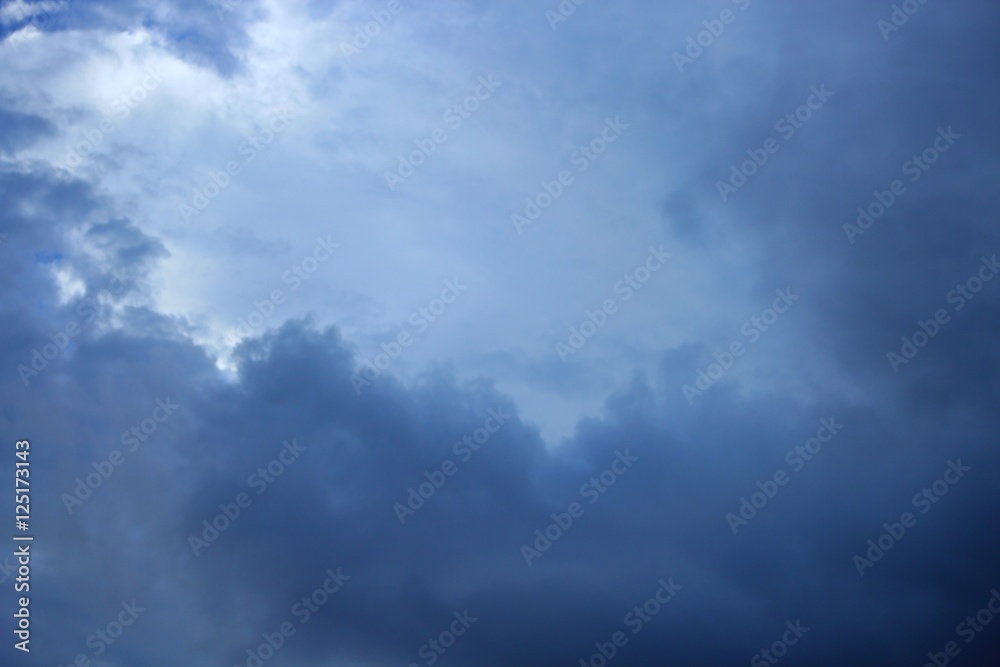 blue sky with raincloud. 