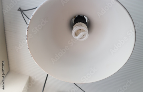 Retro light of white hanging lamp, stock photo