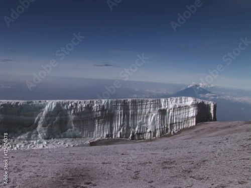 Glacier on the Top Mt Kilimanjaro. View from of Mt. Kilimanjaro Uhuru Peak, the roof of Africa, the highest mountain of Africa. 