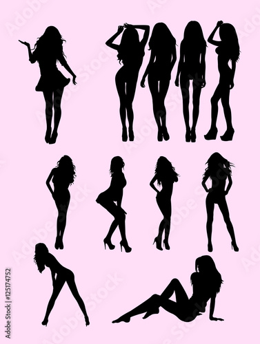 Sexy women silhouette. Good use for symbol, logo, web icon, mascot, sign, or any design you want.