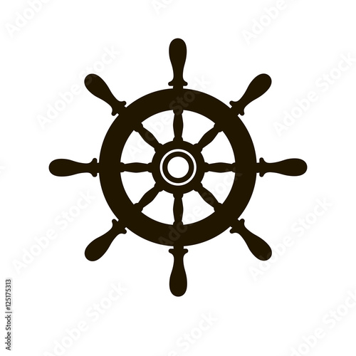 Ship helm icon vector