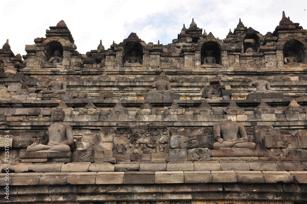 Borobudur, a Buddhist temple in Yogyakarta inscribed on the UNESCO heritage list