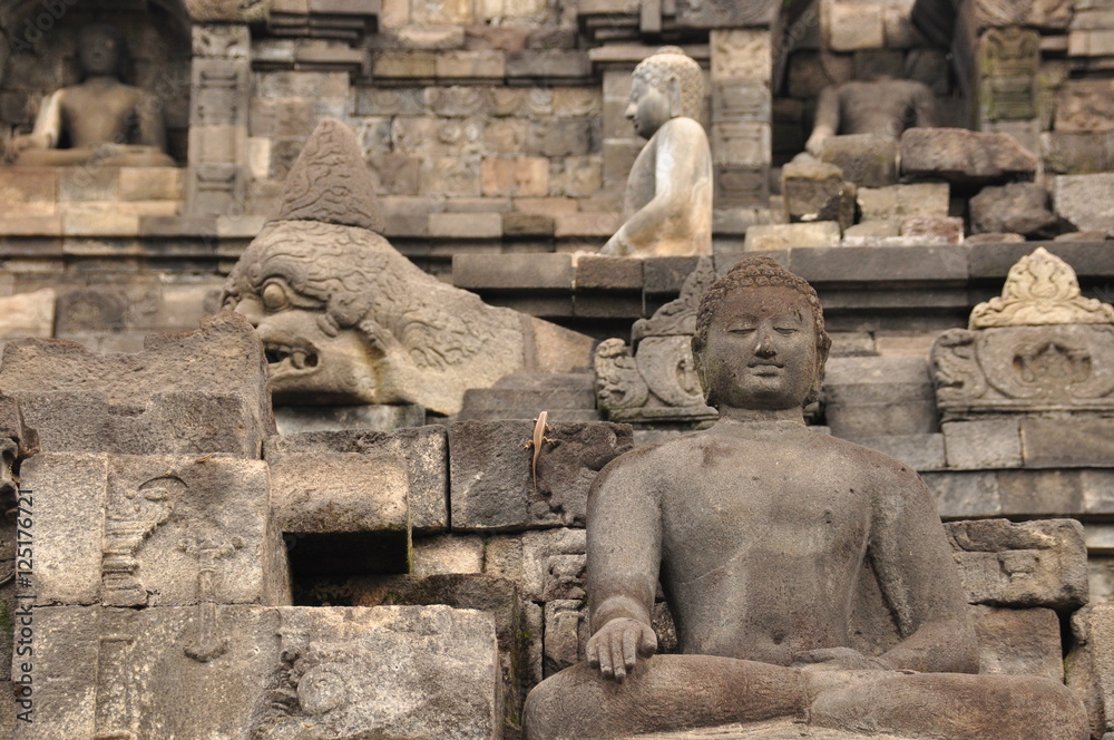 Borobudur, a Buddhist temple in Yogyakarta inscribed on the UNESCO heritage list