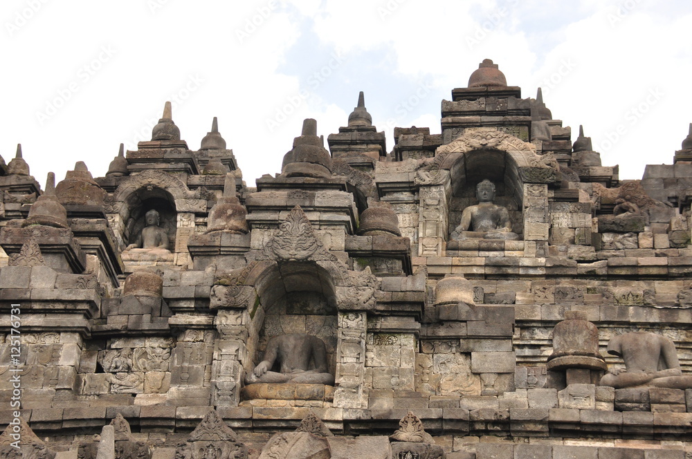 Borobudur, a Buddhist temple in Yogyakarta inscribed on the UNESCO heritage list