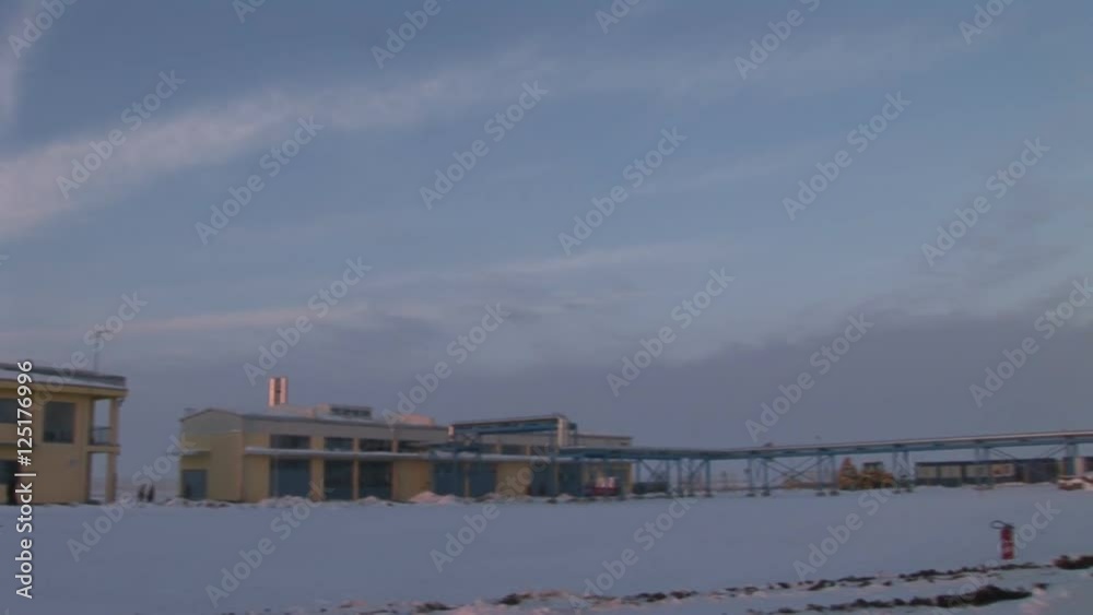 Underground storage of natural gas. Factory distribution, and industrial processing of natural gas with Worker. Many pipelines and construction.