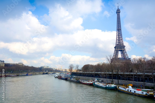 PARIS, FRANCE - February 25, 2016 : Eiffel Tower, nickname La da