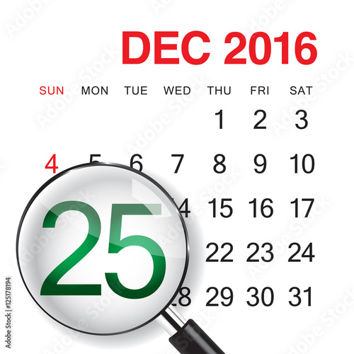 Christmas 2017 Calendar vector design