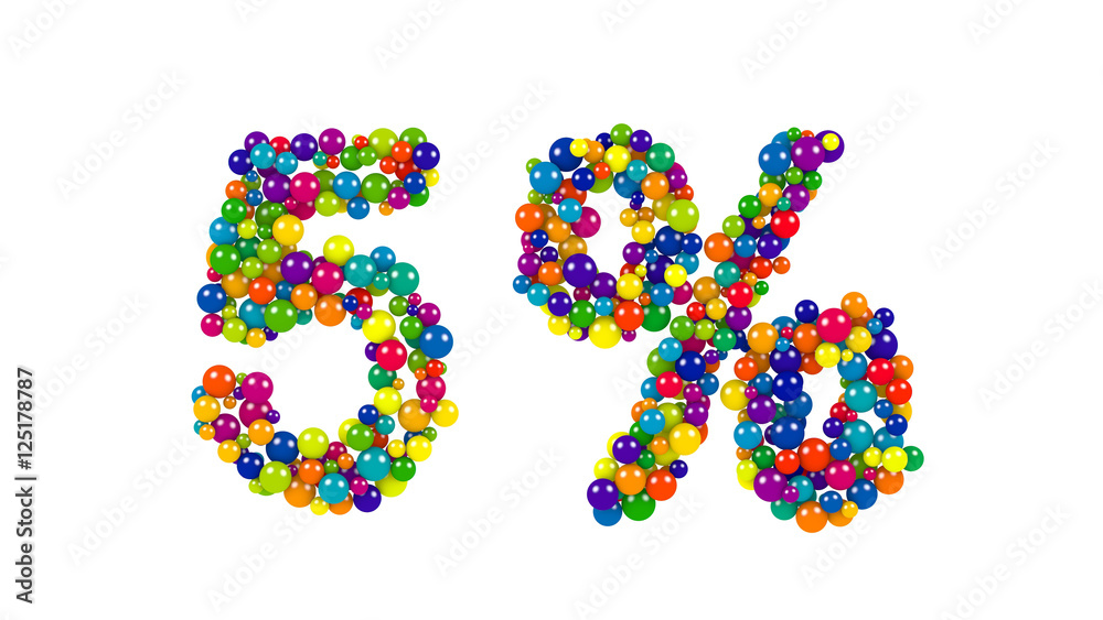 Colorful spheres in the shape of six percent Colorful spheres in the shape of six percent