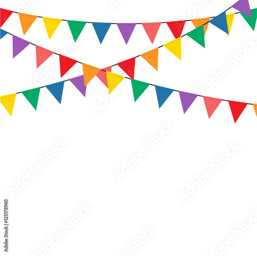 Colorful bunting party decoration vector photo