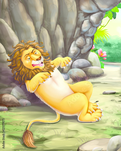Lion and clever horse story...