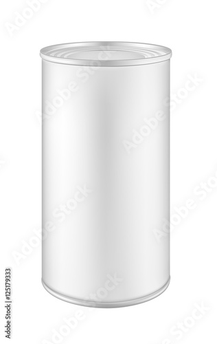 White blank metal tincan for soup, fish, beans and other product