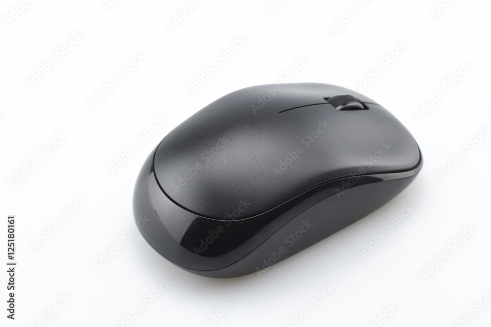 computer wireless mouse on white background computer wireless mouse on white background