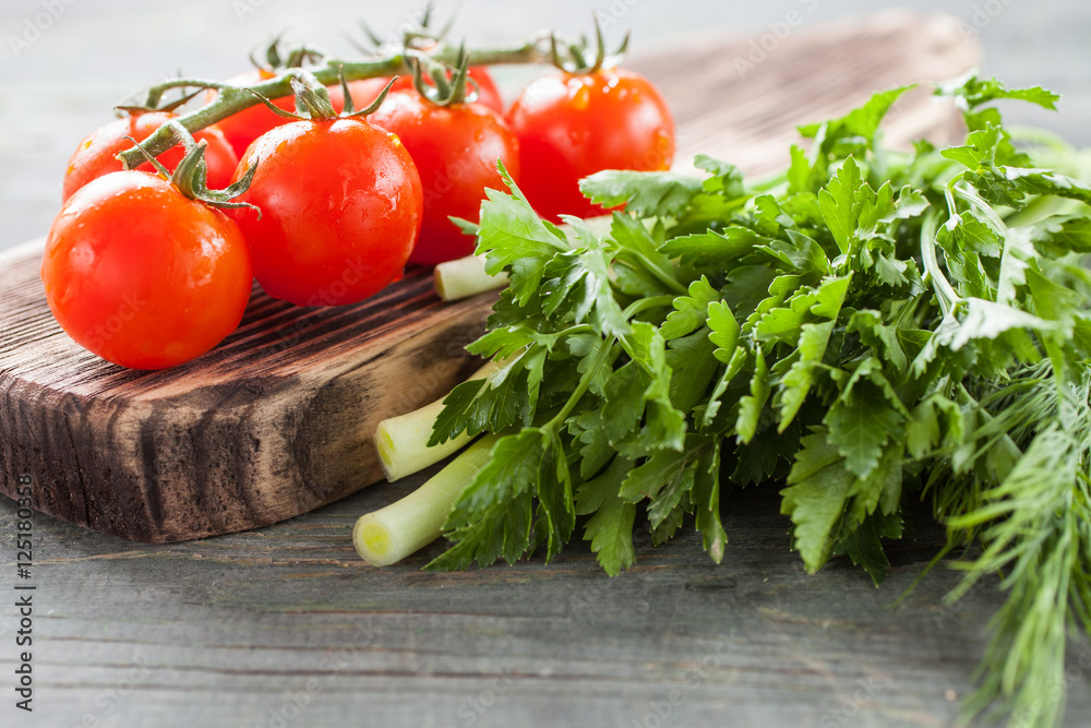 fresh vegetables on a wooden background, selective focus fresh vegetables on a wooden background, selective focus