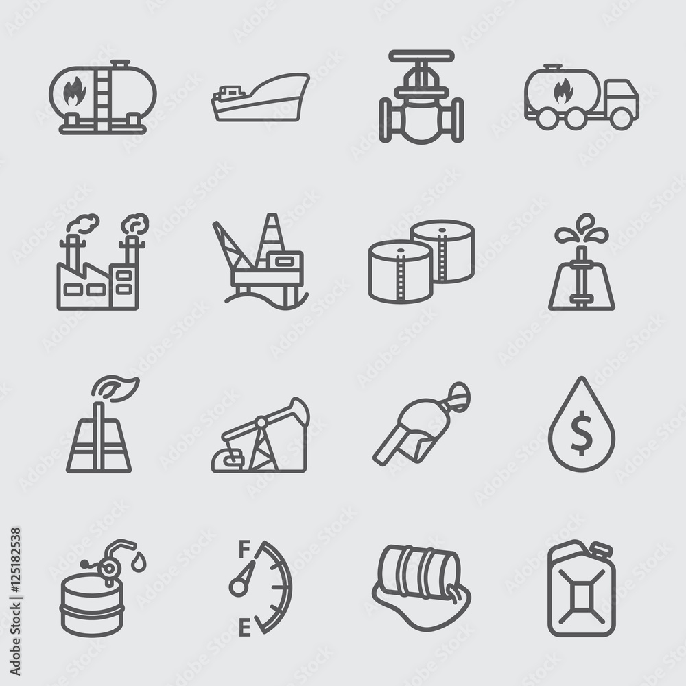 Oil industry line icon Oil industry line icon