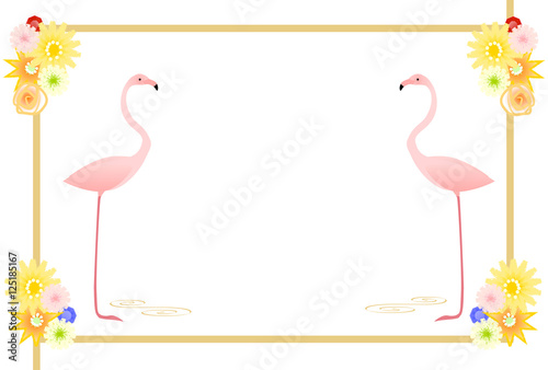 フラミンゴ 花 フレーム Stock Illustration Adobe Stock
