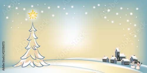 Schneemann mit verschneitem Dorf, Weihnachtstraum3.2