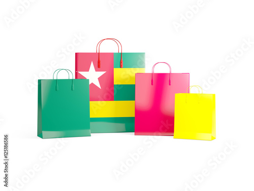 Flag of togo on shopping bags