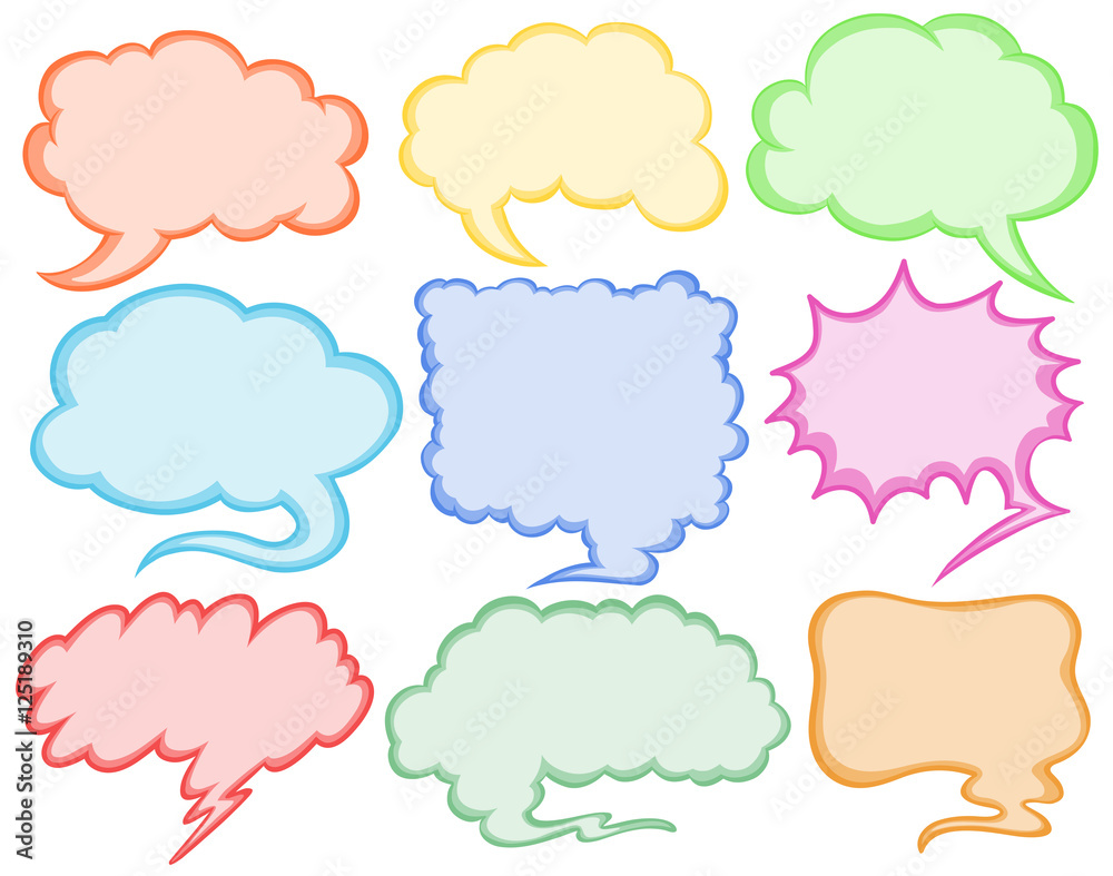 Different designs of speech bubbles Different designs of speech bubbles