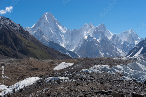 Gasherbrum massif mountain with many peak, K2 trek photo