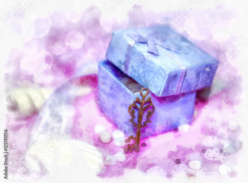 Magic gift box and a key