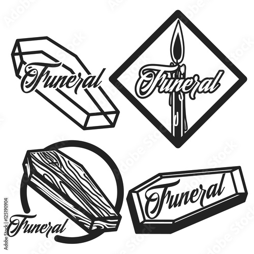 Vintage funeral emblems